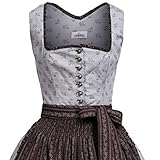 Almsach Dirndl Alina in grau und braun - 2