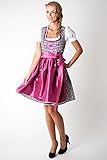 Ludwig und Therese Damen Dirndl-Set Maja schwarz/beere 3-tlg. D010004 - 4