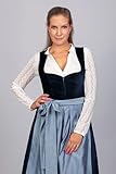 Edelnice Trachtenmode Exklusives Designer Midi Dirndl Luna Samt blau inkl. Dirndlschürze - 5