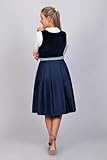Edelnice Trachtenmode Exklusives Designer Midi Dirndl Luna Samt blau inkl. Dirndlschürze - 8