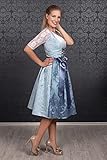 Edelnice Trachtenmode Midi Dirndl hellblau Cloe inkl. Spitzen Dirndlschürze und Charivari - 3