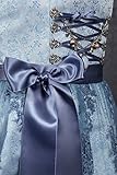 Edelnice Trachtenmode Midi Dirndl hellblau Cloe inkl. Spitzen Dirndlschürze und Charivari - 4