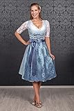 Edelnice Trachtenmode Midi Dirndl hellblau Cloe inkl. Spitzen Dirndlschürze und Charivari - 6