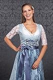 Edelnice Trachtenmode Midi Dirndl hellblau Cloe inkl. Spitzen Dirndlschürze und Charivari - 7