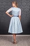 Edelnice Trachtenmode Midi Dirndl hellblau Cloe inkl. Spitzen Dirndlschürze und Charivari - 8