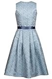 Edelnice Trachtenmode Midi Dirndl hellblau Cloe inkl. Spitzen Dirndlschürze und Charivari - 9