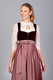 Edelnice Trachtenmode Exklusives Designer Midi Dirndl Lilly Samt rot inkl. Dirndlschürze - 5