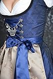 Edelnice Trachtenmode Midi Dirndl 2-teilig + Schürze Royalblau Gold - 3