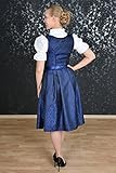 Edelnice Trachtenmode Midi Dirndl 2-teilig + Schürze Royalblau Gold - 6