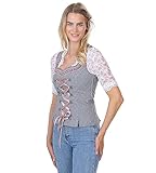 Exklusives Designer Trachten Mieder – Korsage grau/Altrosa – Jaquard & Satin - 3