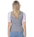Exklusives Designer Trachten Mieder – Korsage grau/Altrosa – Jaquard & Satin - 5