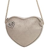 Alpenflüstern Herztasche Strassherz-Hirsch – Trachtentasche in Herzform (taupe-grau) - 2