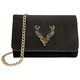 Alpenflüstern Trachtentasche schwarz Hirsch-Zauber (gold-farben) - 3