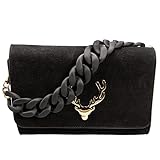 Alpenflüstern Trachtentasche schwarz Hirsch-Zauber (gold-farben) - 5