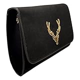 Alpenflüstern Trachtentasche schwarz Hirsch-Zauber (gold-farben) - 6