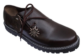 Haferlschuhe Glattleder mit Edelweiß Braun
