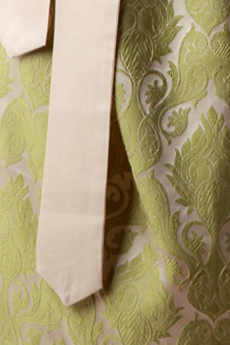 Dirndl Schürze Applegreen mit Beutel - 2014, Tracht, Midi, Brokat in Grün und Beige, Länge: 65 cm - 2