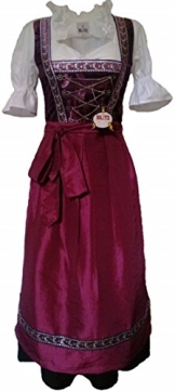 Blitz BT04 Dirndl 3 tlg. Trachtenkleid Kleid, Bluse, Schürze, ca. 115cm Größe: 34 bis 42 , Lila & Schwarz, (34) - 1
