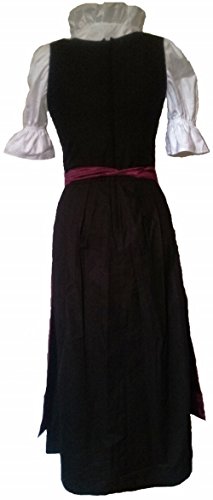 Blitz BT04 Dirndl 3 tlg. Trachtenkleid Kleid, Bluse, Schürze, ca. 115cm Größe: 34 bis 42 , Lila & Schwarz, (34) - 4